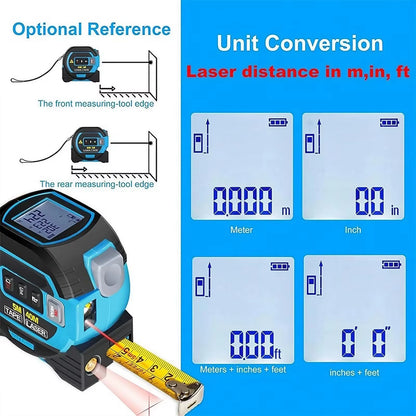 Revolutionary 3-In-1 Laser Tape Measure: High Precision 40/60M Infrared Distance Measuring Tool for Accurate Measurements