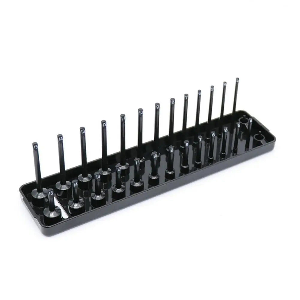 3Pcs Black/Red Socket Organizer Tray For 1/2" 3/8" 1/4" Socket Holder Home Sleeve Storage Rack Garage Tray Tool