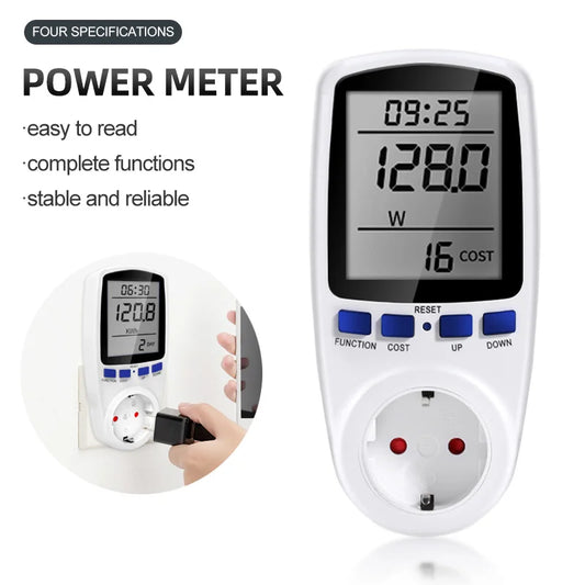 Digital Power Meter Wattmeter Electricity Usage Monitor Voltage Voltmeter Ammeter Socket Tester Energy Meter EU US UK AU Plug