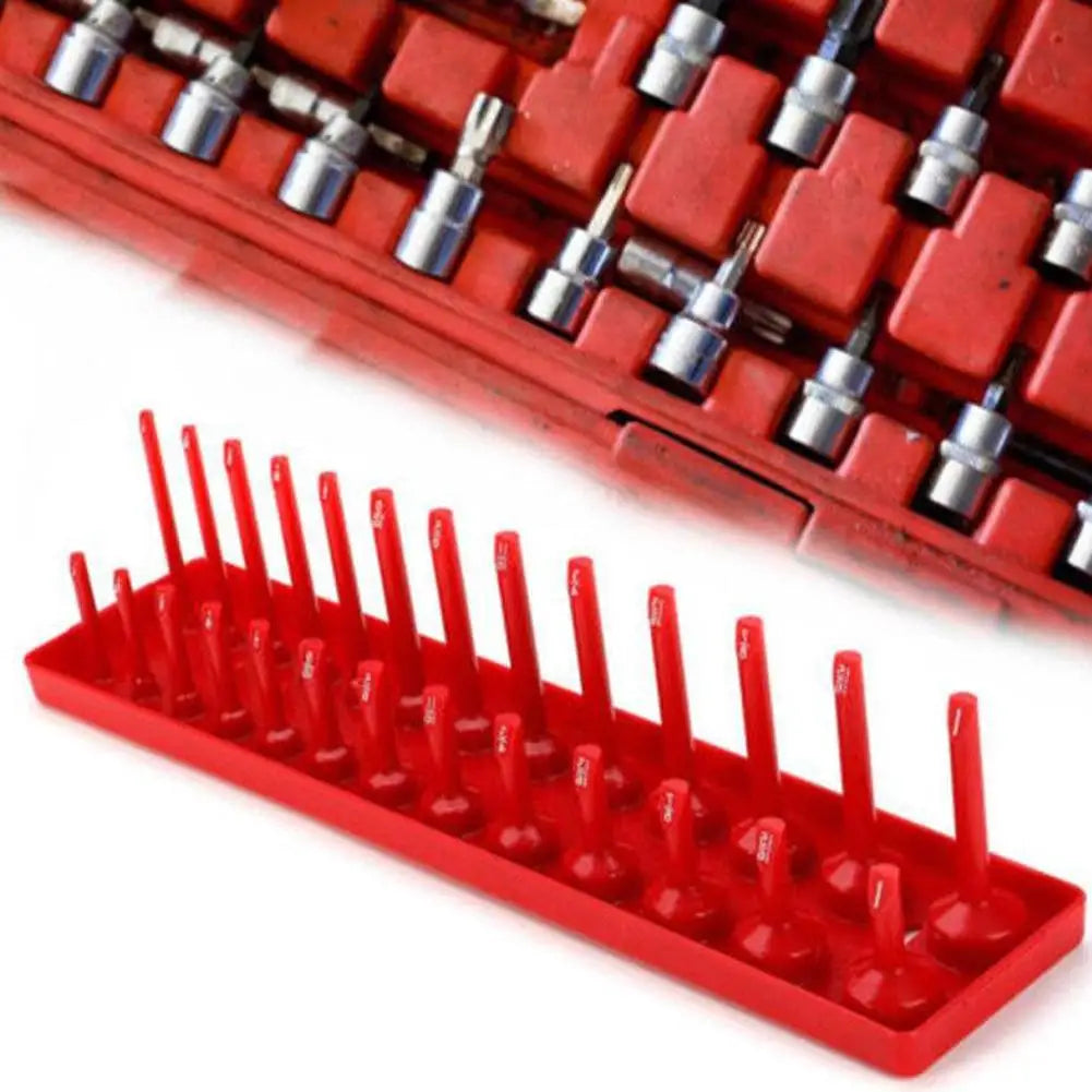 3Pcs Black/Red Socket Organizer Tray For 1/2" 3/8" 1/4" Socket Holder Home Sleeve Storage Rack Garage Tray Tool