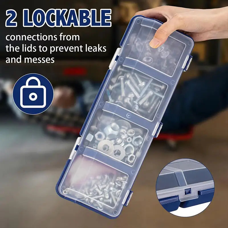 Multi Compartment Organizer Box Durable Storage Case