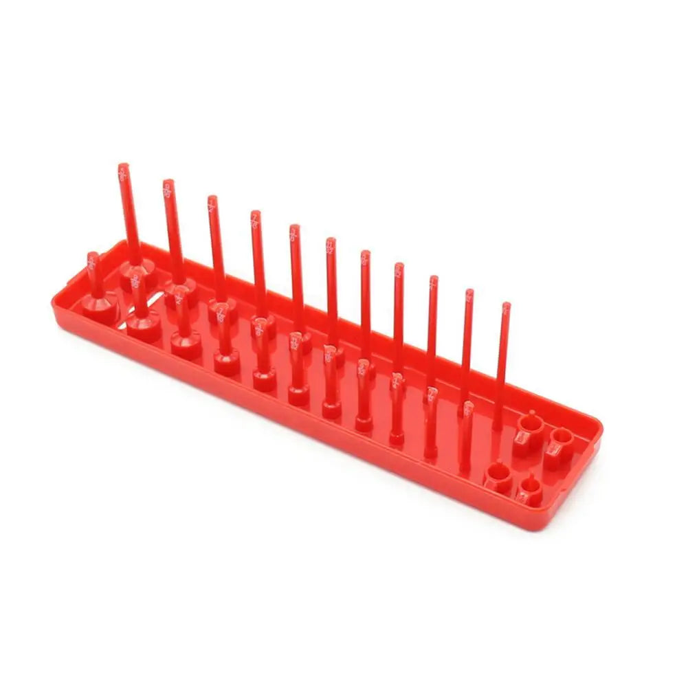 3Pcs Black/Red Socket Organizer Tray For 1/2" 3/8" 1/4" Socket Holder Home Sleeve Storage Rack Garage Tray Tool