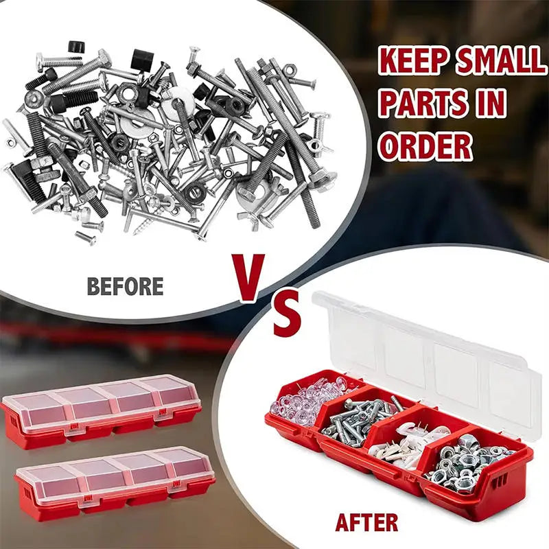 Multi-Compartment Organizer Box for Screws Small Parts Durable Plastic Hardware/Jewelry Storage Case Screw Organizer Tools Box