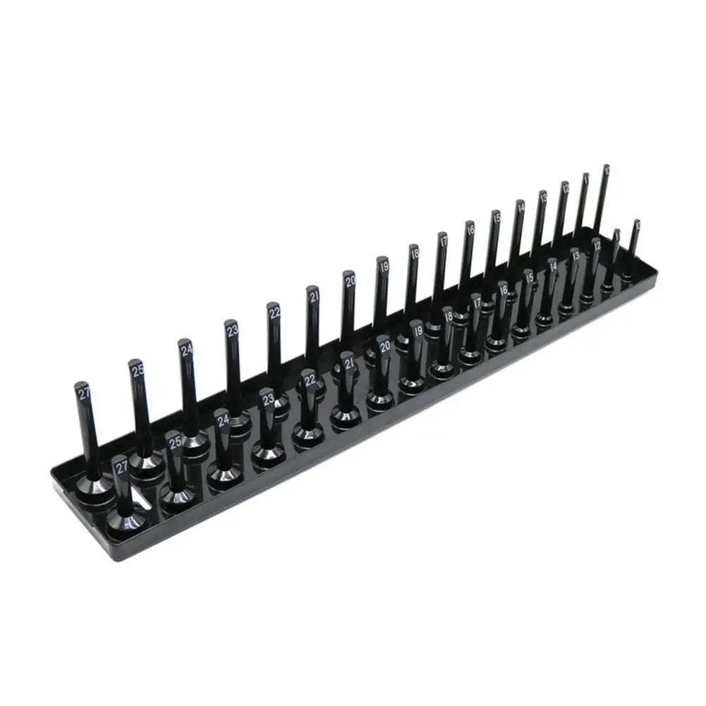 3Pcs Black/Red Socket Organizer Tray For 1/2" 3/8" 1/4" Socket Holder Home Sleeve Storage Rack Garage Tray Tool