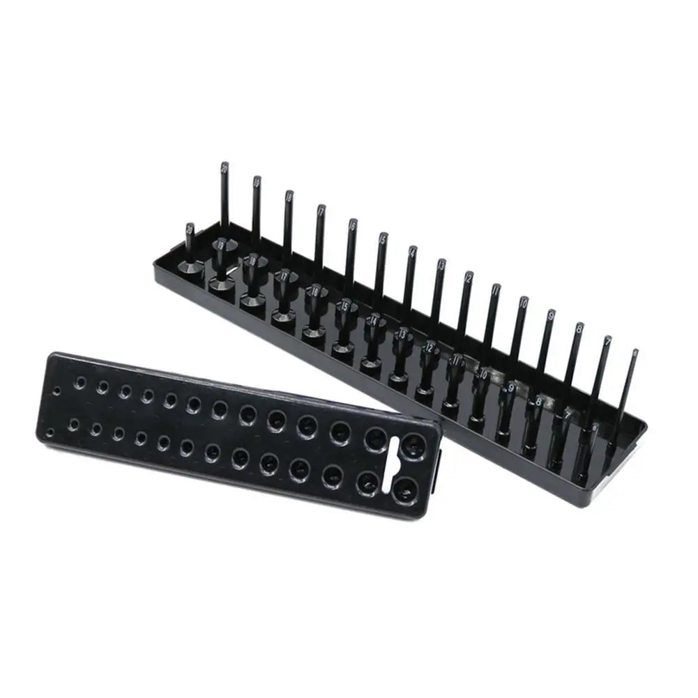 3Pcs Black/Red Socket Organizer Tray For 1/2" 3/8" 1/4" Socket Holder Home Sleeve Storage Rack Garage Tray Tool