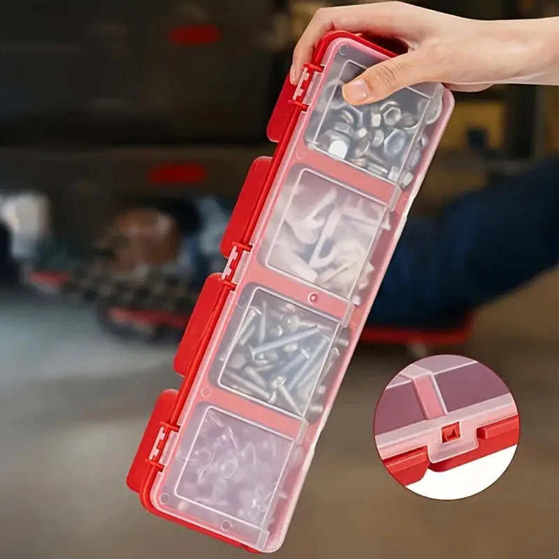 Multi-Compartment Organizer Box for Screws Small Parts Durable Plastic Hardware/Jewelry Storage Case Screw Organizer Tools Box