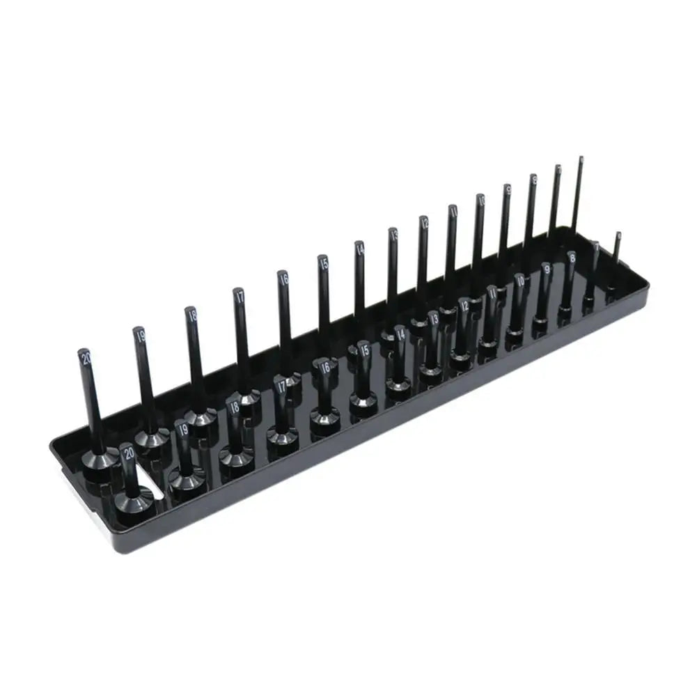 3Pcs Black/Red Socket Organizer Tray For 1/2" 3/8" 1/4" Socket Holder Home Sleeve Storage Rack Garage Tray Tool