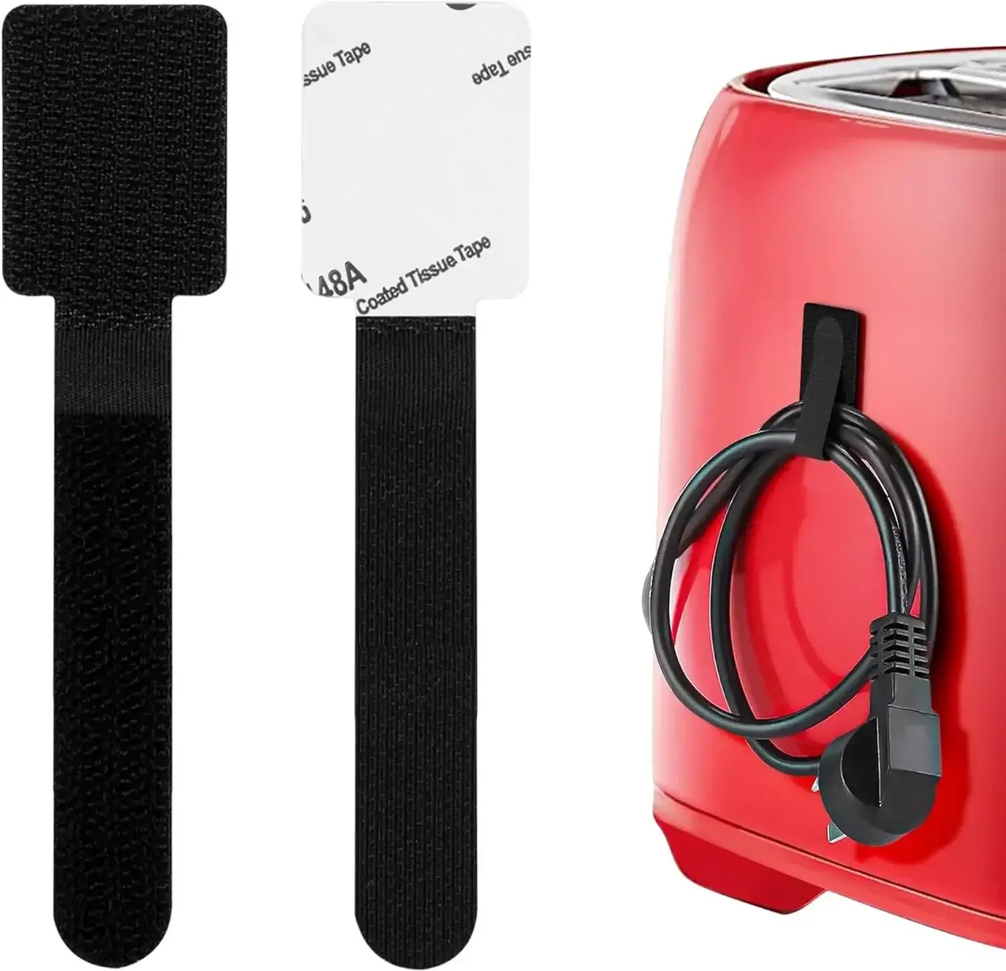 New Reusable Velcro Cable Ties: Self-Adhesive & Adjustable Cable Holder, Ideal as Desktop Cord Storage Organiser