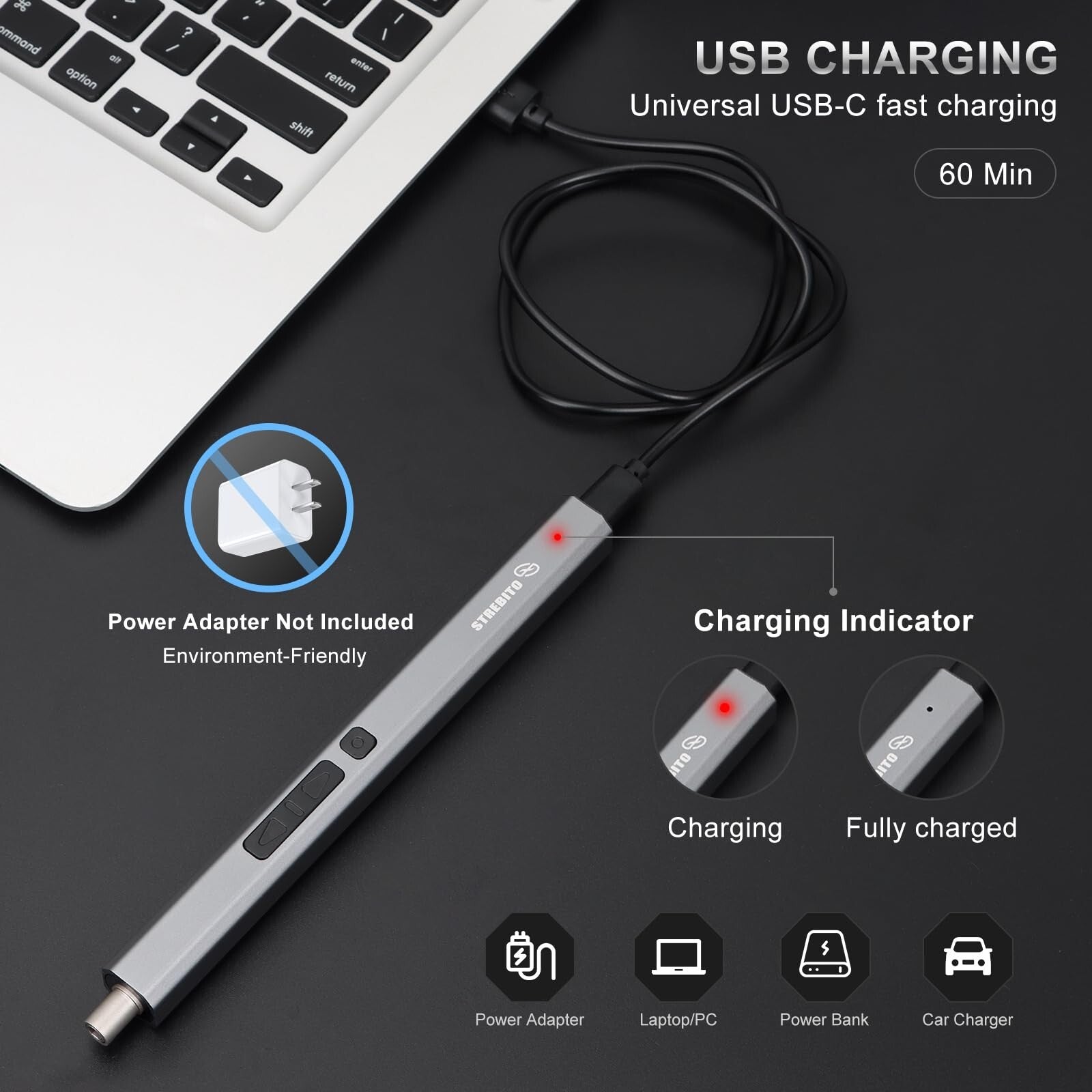 STREBITO Mini Electric Screwdriver, 144-Piece Electric Precision Screwdriver ...